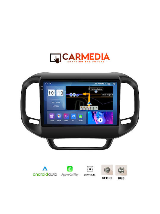 Carmedia Sistem Audio Auto pentru Fiat Toro 2017-2021 (Bluetooth/USB/AUX/WiFi/GPS/Apple-Carplay/Android-Auto) cu Ecran Tactil 9.5"