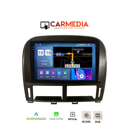 Carmedia Car Audio System for Lexus LS 2000-2006 (Bluetooth/USB/AUX/WiFi/GPS/Apple-Carplay/Android-Auto) with Touch Screen 9.5"