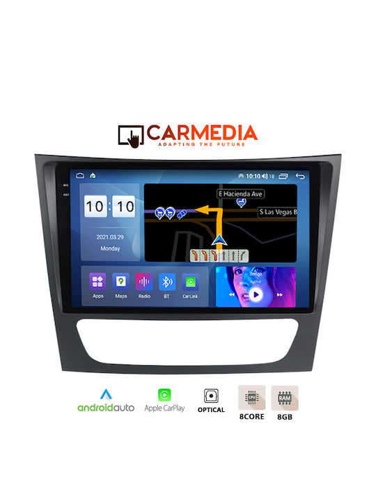 Carmedia Car Audio System for Mercedes-Benz E Class / CLS Class 2003-2009 (Bluetooth/USB/AUX/WiFi/GPS/Apple-Carplay/Android-Auto) with Touch Screen 9.5"