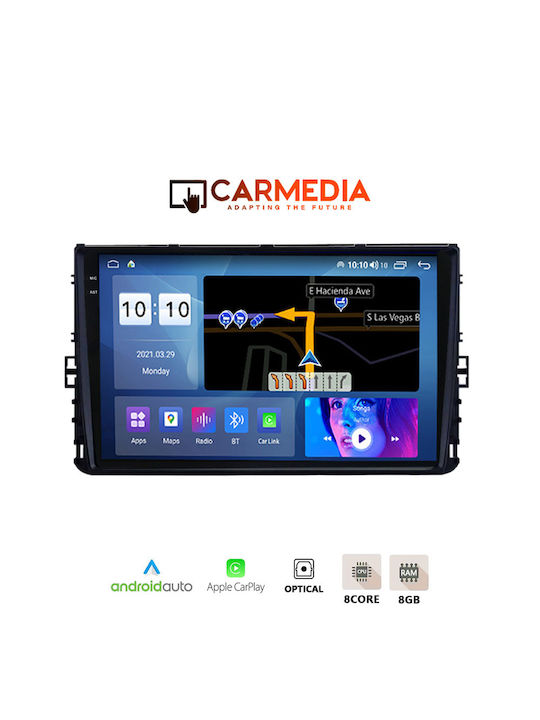 Carmedia Sistem Audio Auto pentru Volkswagen Polo / T-Cross / T-Roc 2017 (Bluetooth/USB/AUX/WiFi/GPS/Apple-Carplay/Android-Auto) cu Ecran Tactil 9.5"
