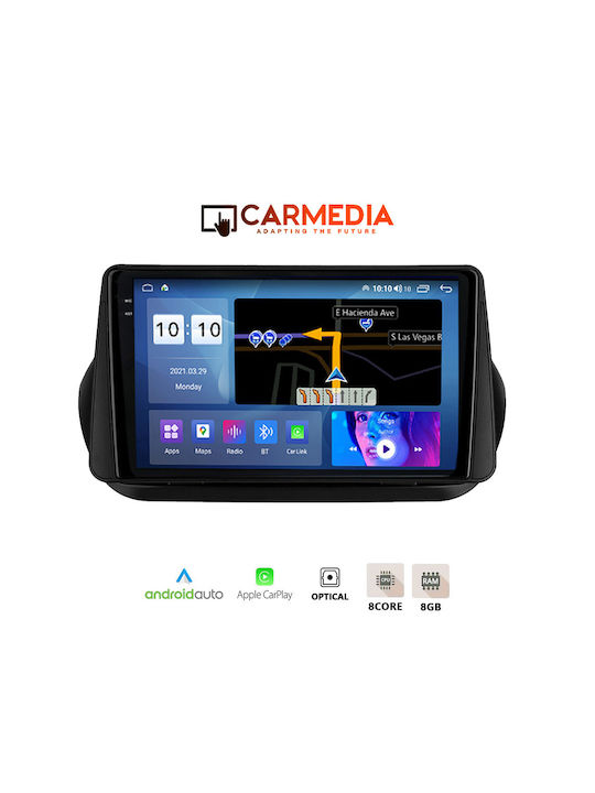 Carmedia Car Audio System for Peugeot Bipper 2008-2018 (Bluetooth/USB/AUX/WiFi/GPS/Apple-Carplay/Android-Auto) with Touch Screen 9.5"