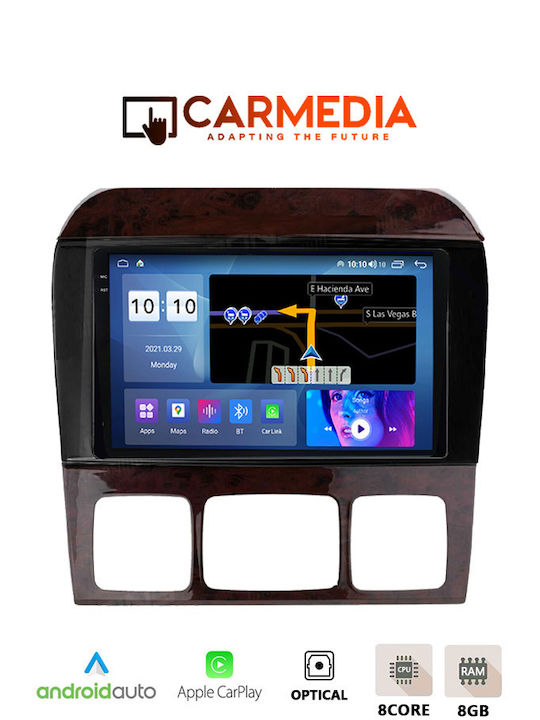 Carmedia Ηχοσύστημα Αυτοκινήτου για Mercedes-Benz S Class 1998-2005 (Bluetooth/USB/AUX/WiFi/GPS/Apple-Carplay/Android-Auto) με Οθόνη Αφής 9.5"