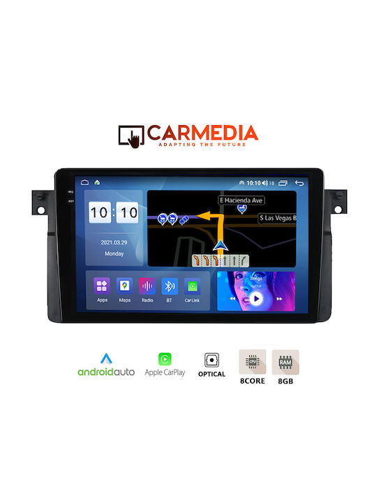 Carmedia Sistem Audio Auto pentru BMW Serie 3 (E46) 1998-2005 (Bluetooth/USB/AUX/WiFi/GPS/Apple-Carplay/Android-Auto) cu Ecran Tactil 9.5"