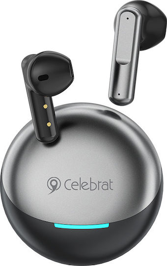 Celebrat W61 Earbud Bluetooth Handsfree Ακουστικά με Θήκη Φόρτισης Μαύρα