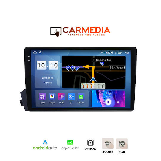 Carmedia Car Audio System for Ssangyong Actyon / Kyron 2006-2015 (Bluetooth/USB/AUX/WiFi/GPS/Apple-Carplay/Android-Auto) with Touch Screen 9.5"