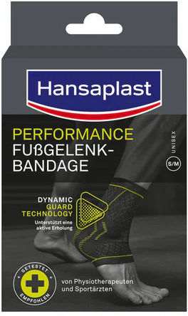 Hansaplast Performance Athletische Elastische Knöchelbandage Schwarz S M 1 Stk