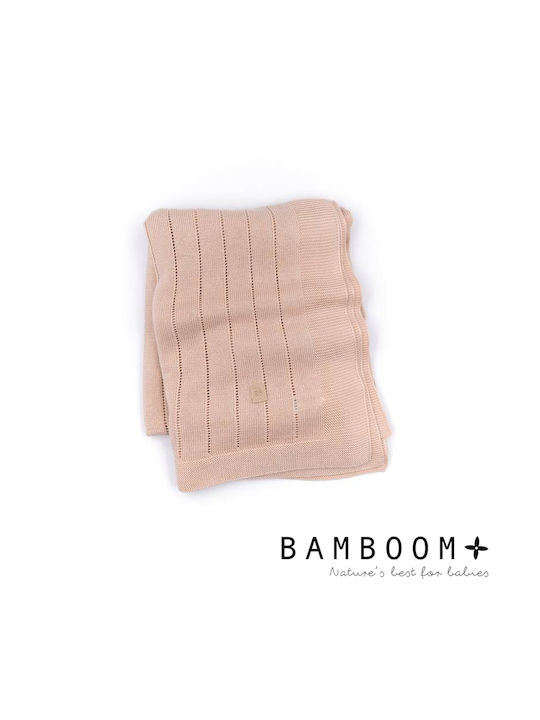 Bamboom Κουβέρτα Αγκαλιάς & Λίκνου Πλεκτή Ροζ 75x100εκ.