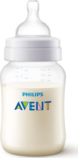Philips Πλαστικό Μπιμπερό Κατά των Κολικών με Θηλή Σιλικόνης για 1+ μηνών Λευκό 260ml