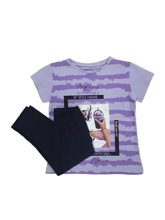 Evita Kids' Set with Leggings Summer 2pcs Purple