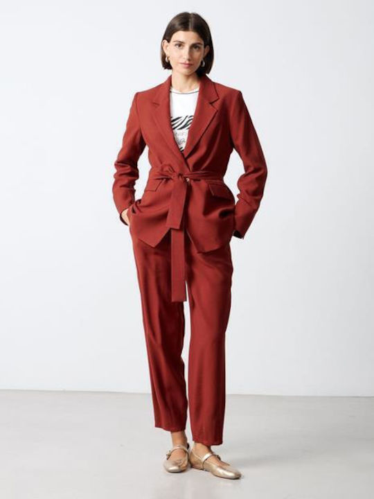 Passager Blazer pentru femei Sacou Burgundy