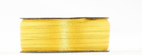 Double-Sided Satin Ribbon Yellow 3mm 100 meters