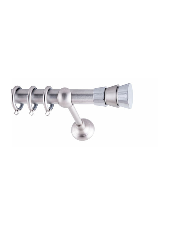 Frans Metallic Curtain Pole Triplo Single 160cm Nickel Satin