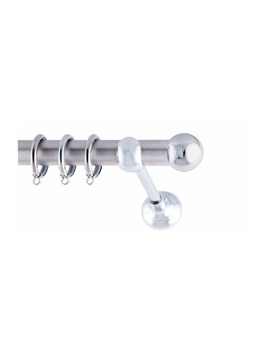 Frans Metallic Curtain Pole Bilia Single 160cm Nickel Satin