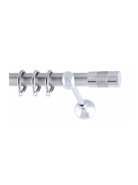 Frans Metallic Curtain Pole Diva Single 160cm Nickel Satin