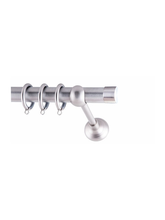 Frans Metallic Curtain Pole Tapa Single 160cm Nickel Satin