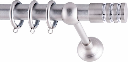 Frans Metallic Curtain Pole Betta Single 160cm Nickel Satin