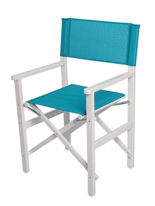 Outdoor Director Chair Aluminum White 55x46x88cm