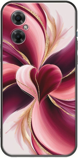 Калъф за Xiaomi Poco M4 5G от черен TPU силикон с абстрактен акварел на тема Свети Валентин