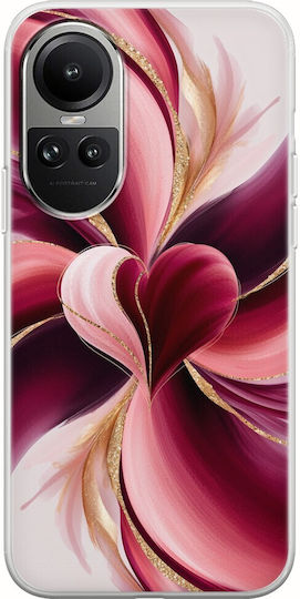 Carcasă transparentă flexibilă din silicon TPU pentru Oppo Reno 10 Pro 5g cu design abstract de Ziua Îndrăgostiților în acuarelă