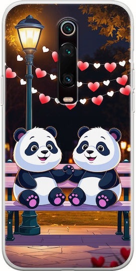 Valentine's Day Panda Love Under Stars Case for Xiaomi Mi 9t Xiaomi Mi 9t Pro Flexible TPU Transparent Silicone