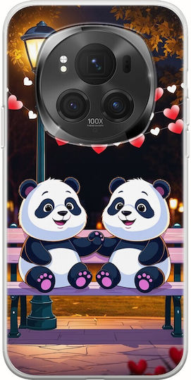 Carcasă flexibilă din silicon transparent TPU Valentine's Day Panda Love Under Stars pentru Honor Magic 6 Pro 5G