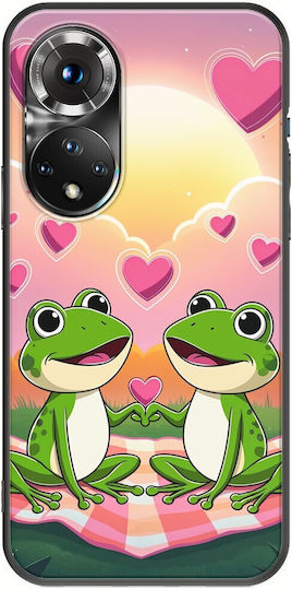 Valentine's Day Frogs In Love At Sunset Huawei Honor 50 Black TPU Silicone Case