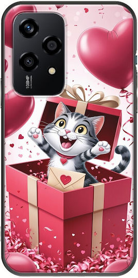 Valentine's Day Surprise Love Kitty Case for Honor 200 Lite 5G Black TPU Black Silicone