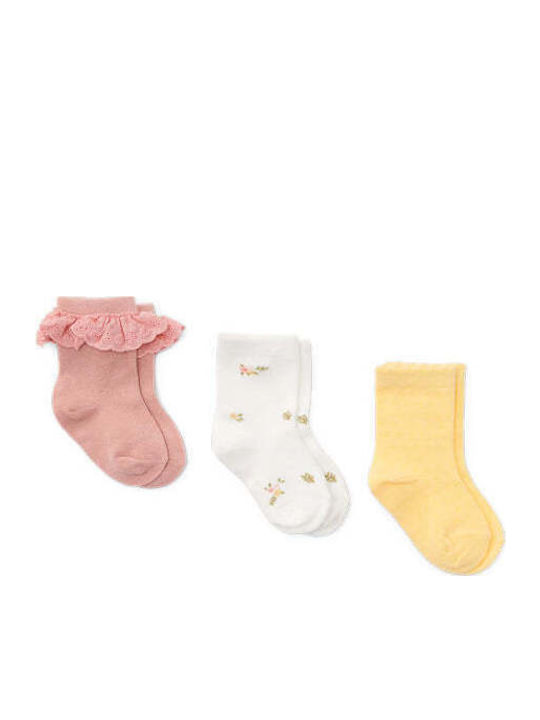 Little Dutch Παιδικές Κάλτσες Pink, White, Yellow 3 Ζευγάρια