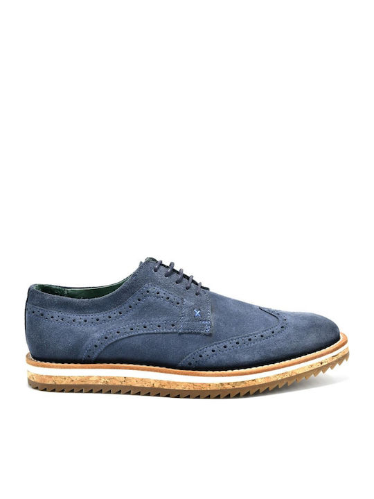 EXCEED Men's Leather Casual Shoes Blue