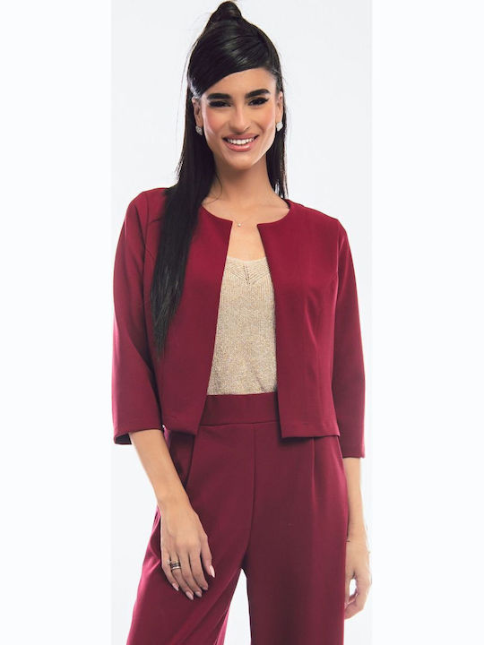 BelleFille Women's Blazer Burgundy