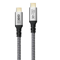 2GO Cablu Thunderbolt Braided 100W Negru 2m 2GO Cablu Thunderbolt Braided 100W Negru 2m