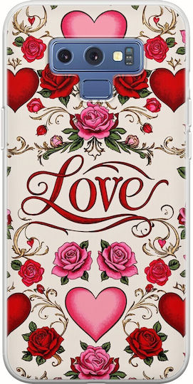Carcasă Valentine's Day Vintage Love Blooms Samsung Galaxy Note 9 TPU Flexibil Transparent Silicon