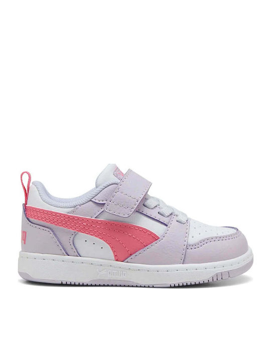PUMA Rebound V6 Παιδικά Sneakers με Σκρατς Λευκά