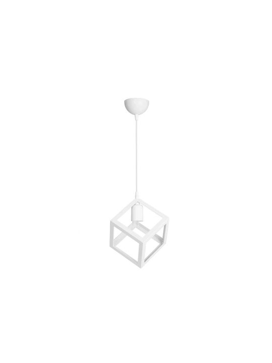 GloboStar Dise Hängelampe Weiß mit Fassung E27 18x18x68cm.