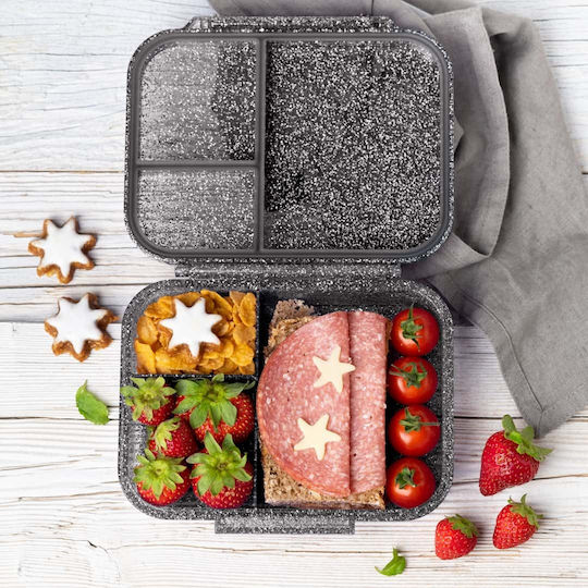 Lekkabox Cutie De Prânz Din Plastic Neagră Cu Compartimente