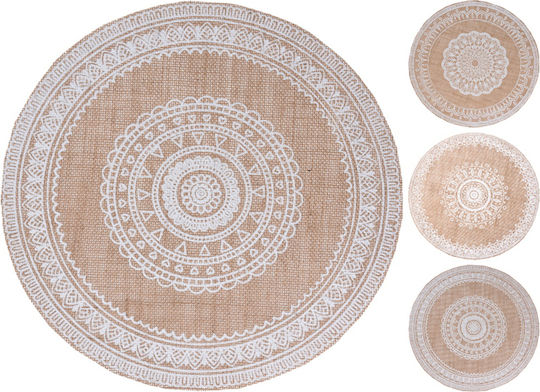Zaros Round Wicker Placemats Beige 38cm 4pcs