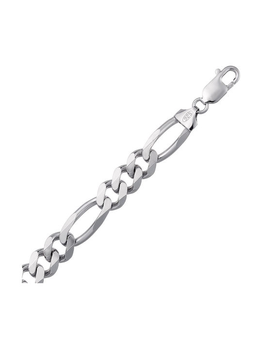 VTJ Ασημένια Chunky Αλυσίδα Λαιμού Φαρδιά Πάχους 9.9mm και Μήκους 70cm