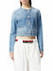 Durban Women's Short Jean Jacket for Spring or Autumn Blue