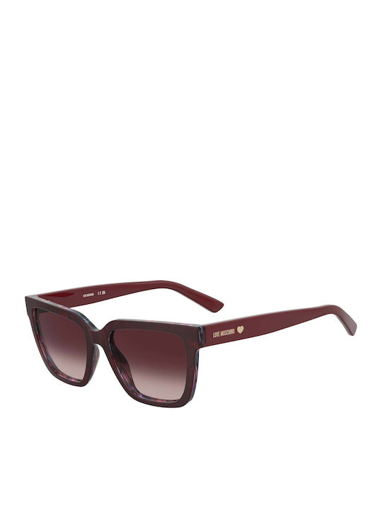 Moschino Women's Sunglasses with Burgundy Plastic Frame and Burgundy Gradient Lens MOL087/S LHF/UQ