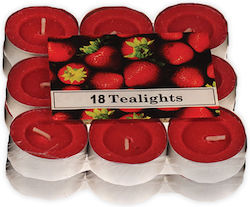 Scented Tealight Candles 18pcs Strawberry