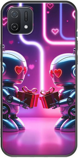 Θήκη Valentine's Day Futuristic Lovebots Oppo A16k Black Tpu Μαύρη Σιλικόνη