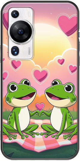 Valentine's Day Frogs In Love At Sunset Huawei P60 Black TPU Black Silicone Case