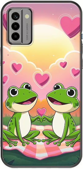 Valentinstag Frösche verliebt bei Sonnenuntergang Nokia G22 Schwarze TPU Silikonhülle