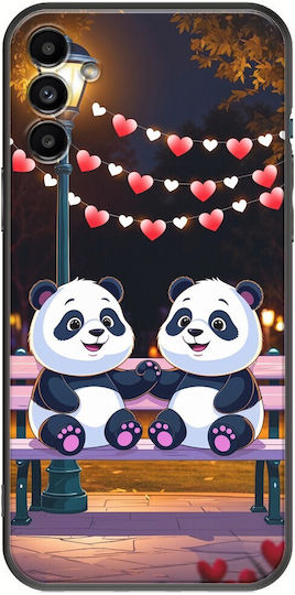 Valentinstag Panda Liebe unter Sternen Samsung Galaxy A04s Schwarze TPU Silikonhülle