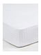 Sunshine Cearșaf Super dublu cu Elastic 160x200+40cm. Satin Alb