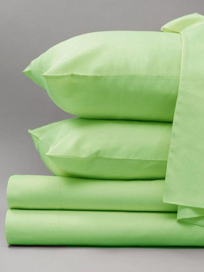 Sunshine Sheet Super-Double with Elastic 160x200+40cm. Satin Mint