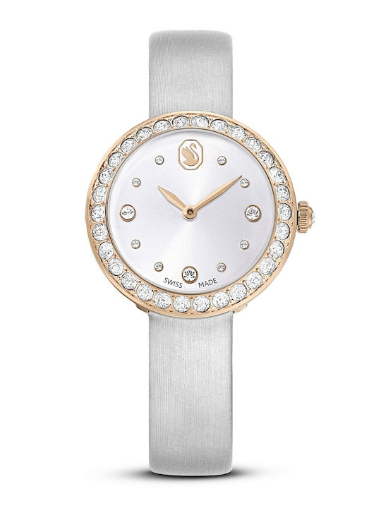 Swarovski Matrix Дамски Часовник Хронограф с Сив Кожена Каишка