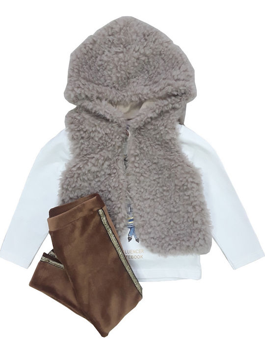 Evita Kids Clothing Set with Brown Leggings 3 Pieces