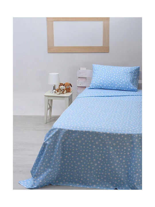 Sunshine Cotton Feelings 22 Set Kids Duvet Cover Single with Pillowcase Cotton Blue 170x250cm