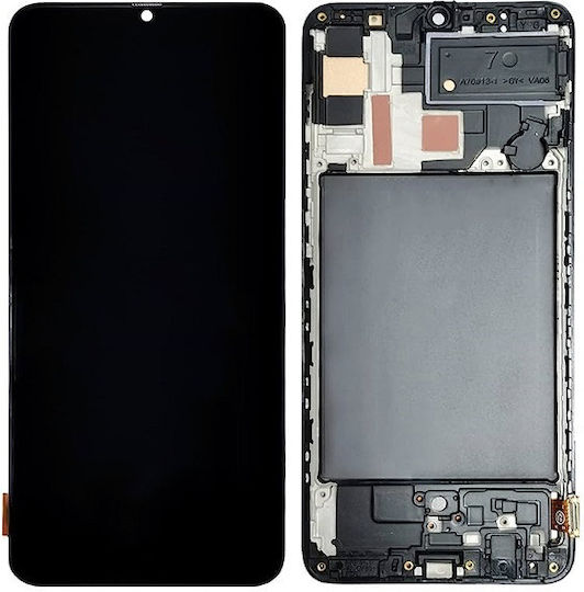 Οθόνη OLED mit Touch-Mechanismus und Rahmen für Samsung Galaxy A70 A705 (Schwarz)